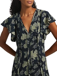 Evette Floral V-Neck Maxi Dress