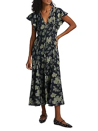 Evette Floral V-Neck Maxi Dress