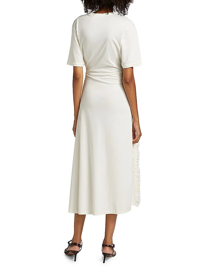 Lilia Ruffled Cotton Midi-Dress