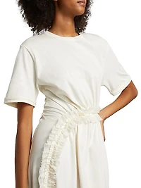 Lilia Ruffled Cotton Midi-Dress