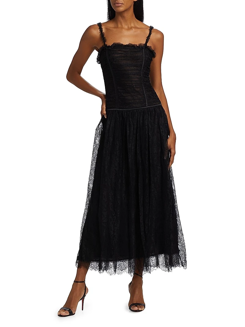 Florelle Chantilly Lace Midi-Dress