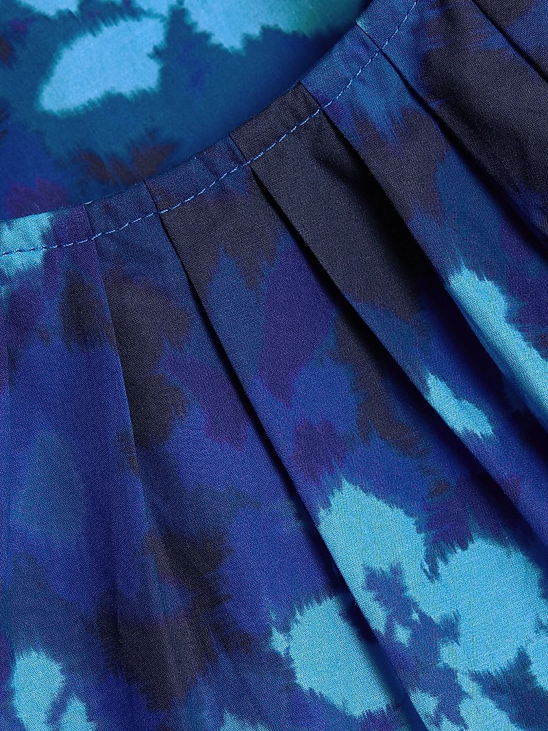 Rumi Floral Cotton Poplin Short-Sleeve Blouse