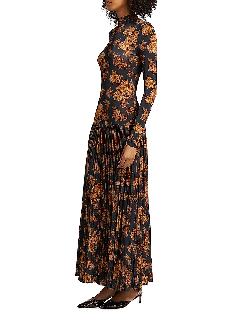 Amaya Floral Turtleneck Maxi Dress