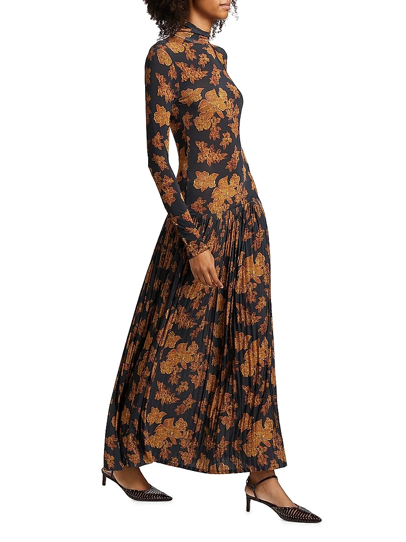 Amaya Floral Turtleneck Maxi Dress