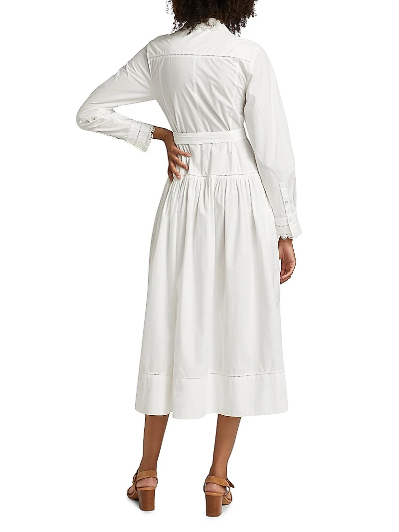 Ariane Tie-Waist Cotton Shirtdress