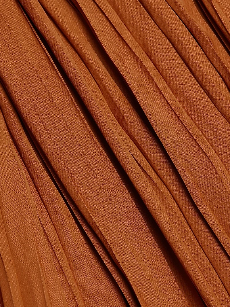 Ineze Pleated Satin Midi-Skirt