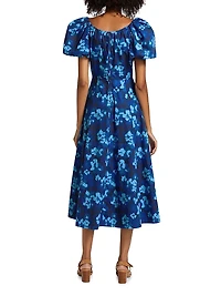 Imara Floral Cotton Poplin Midi-Dress