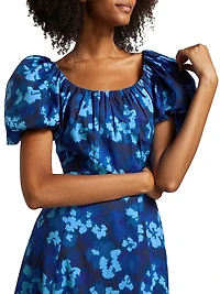 Imara Floral Cotton Poplin Midi-Dress