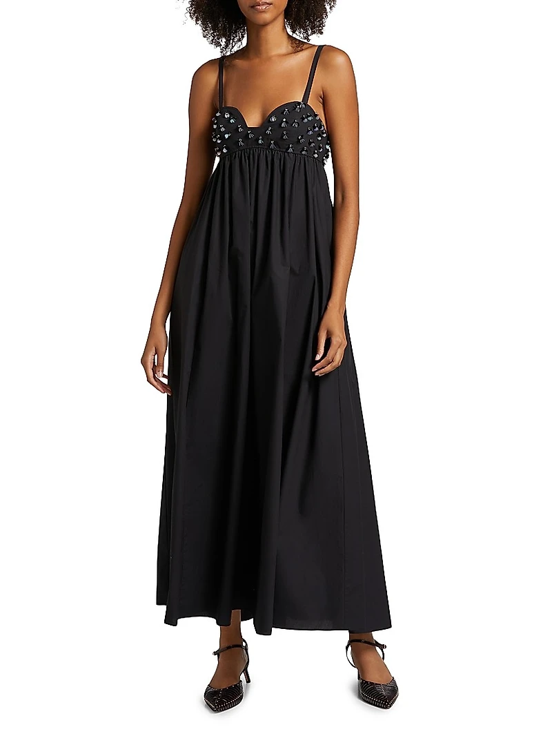 Harlan Beaded Cotton Maxi Dress