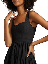 Isadora Quilted Cotton Fit & Flare Midi-Dress