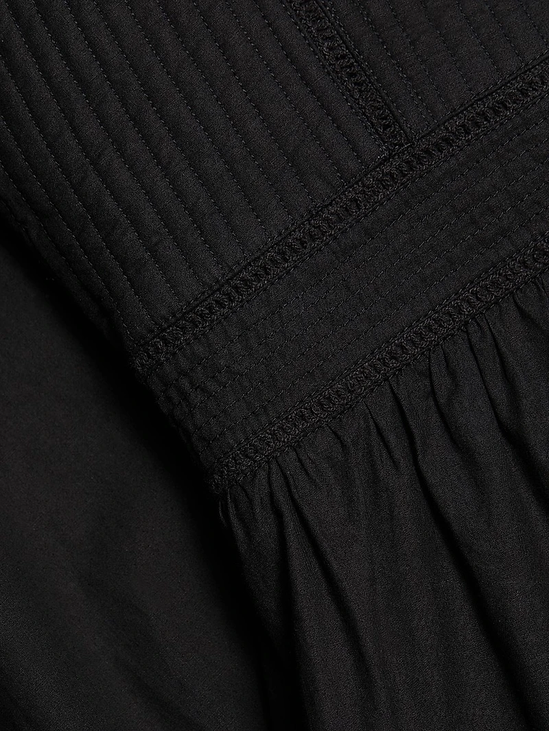Isadora Quilted Cotton Fit & Flare Midi-Dress
