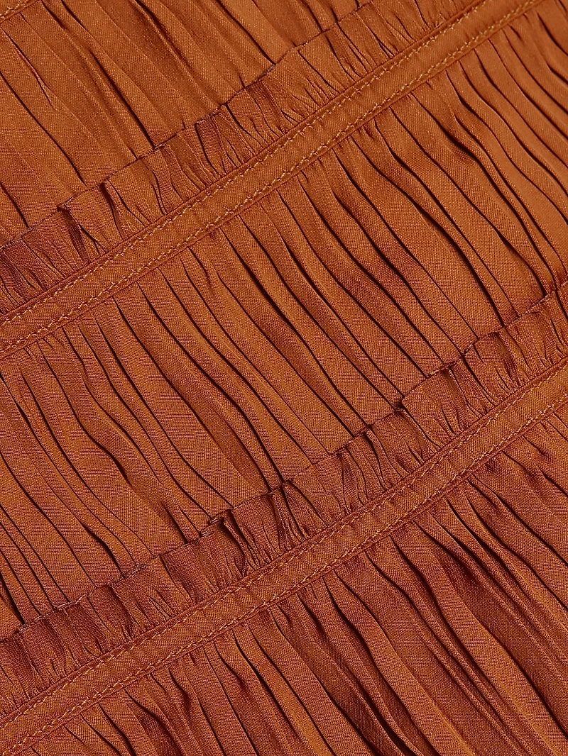 Ziva Plissé Satin Sleeveless Top