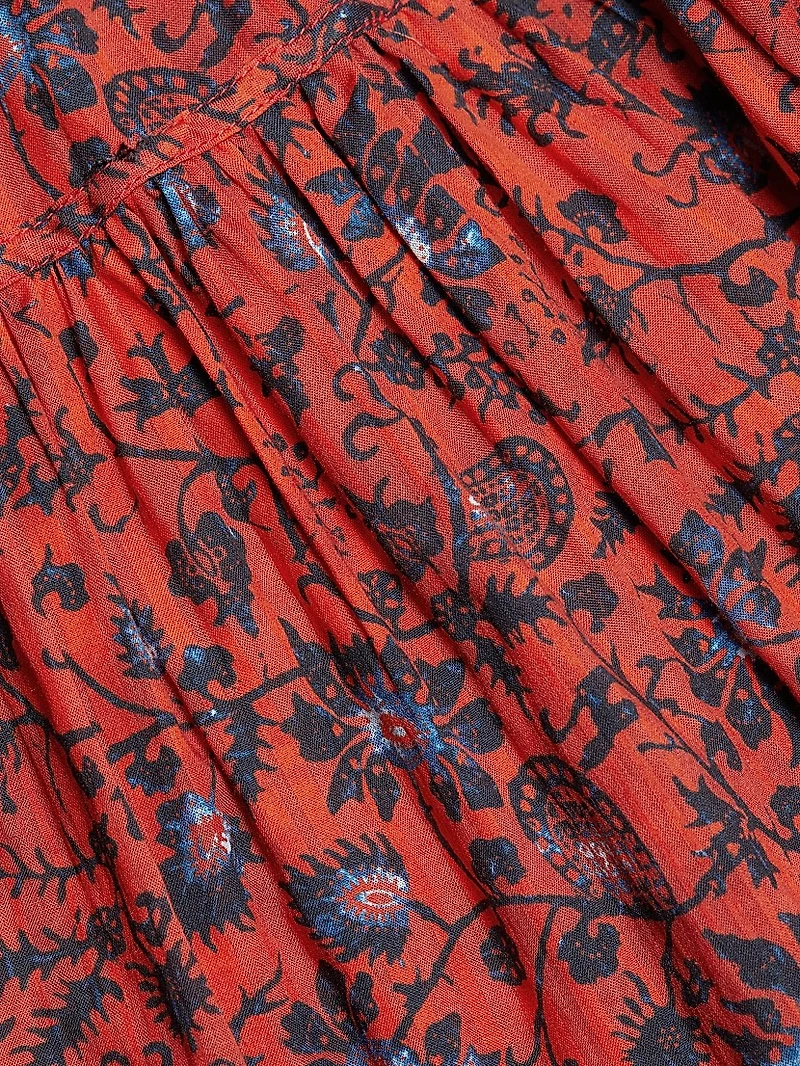 Abri Floral Cotton-Blend Tie-Waist Minidress