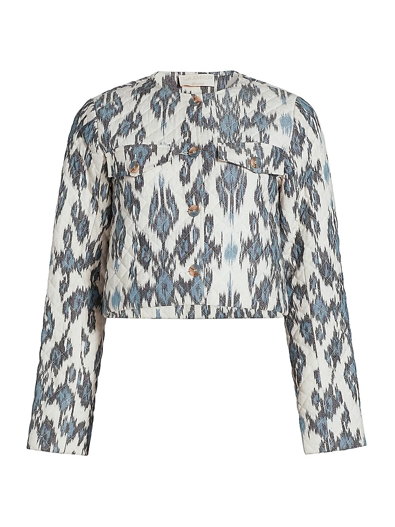 Dione Printed Cotton Crop Jacket