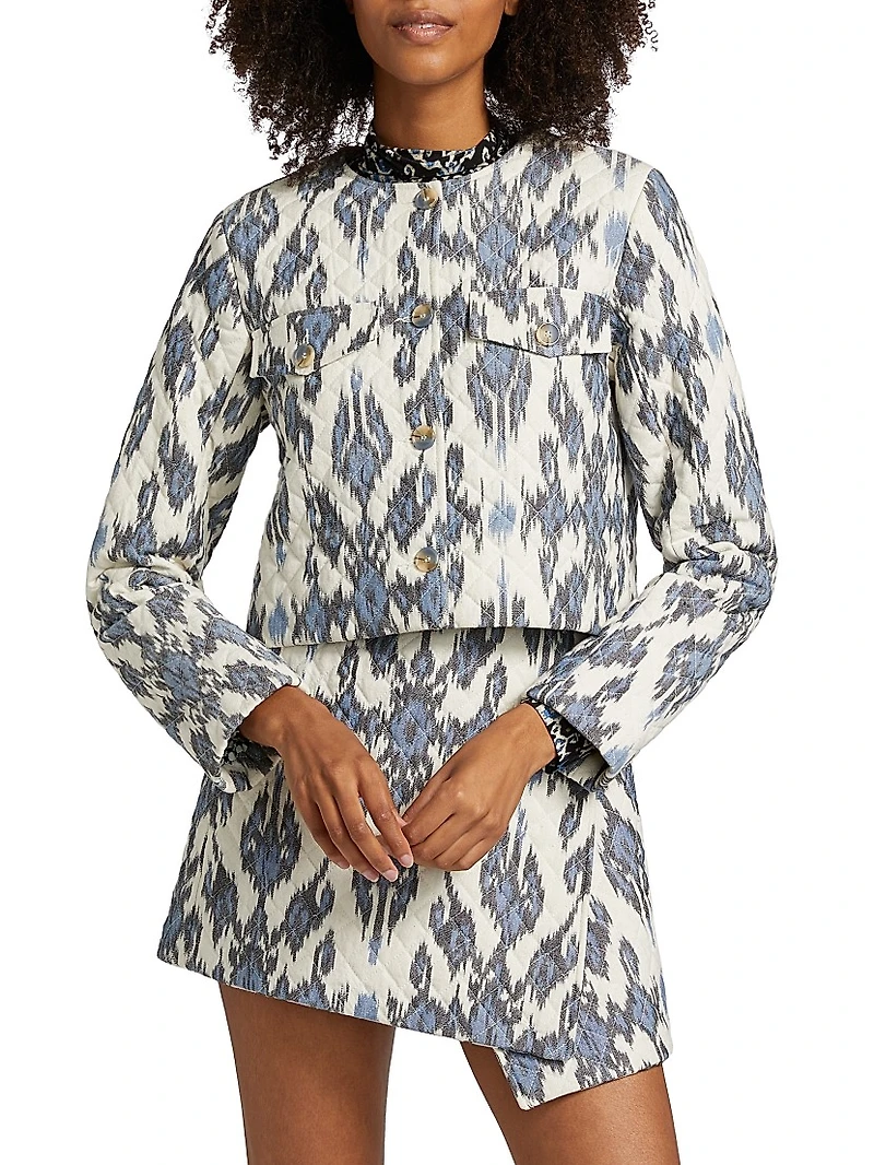 Dione Printed Cotton Crop Jacket