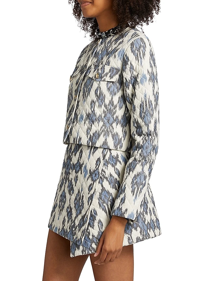 Dione Printed Cotton Crop Jacket
