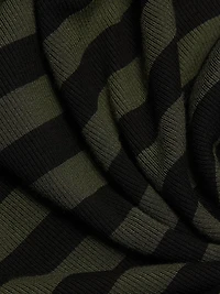 Brita Striped Turtleneck Sleeveless Midi-Dress