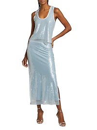 Annita Sequin Midi-Skirt