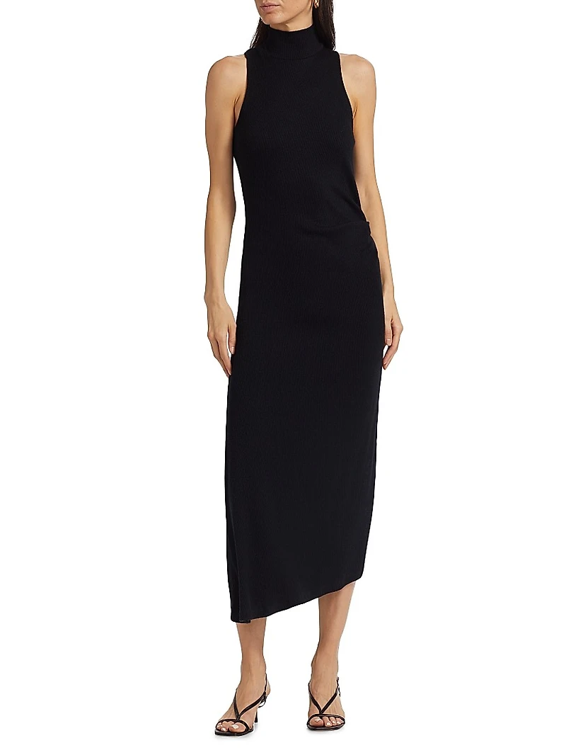 Ximena Ruched Sleeveless Midi-Dress