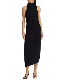 Ximena Ruched Sleeveless Midi-Dress