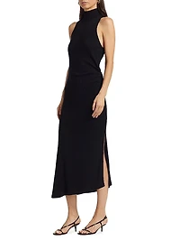 Ximena Ruched Sleeveless Midi-Dress