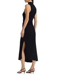 Ximena Ruched Sleeveless Midi-Dress