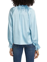 Gayle Ruffled Stretch Silk Blouse