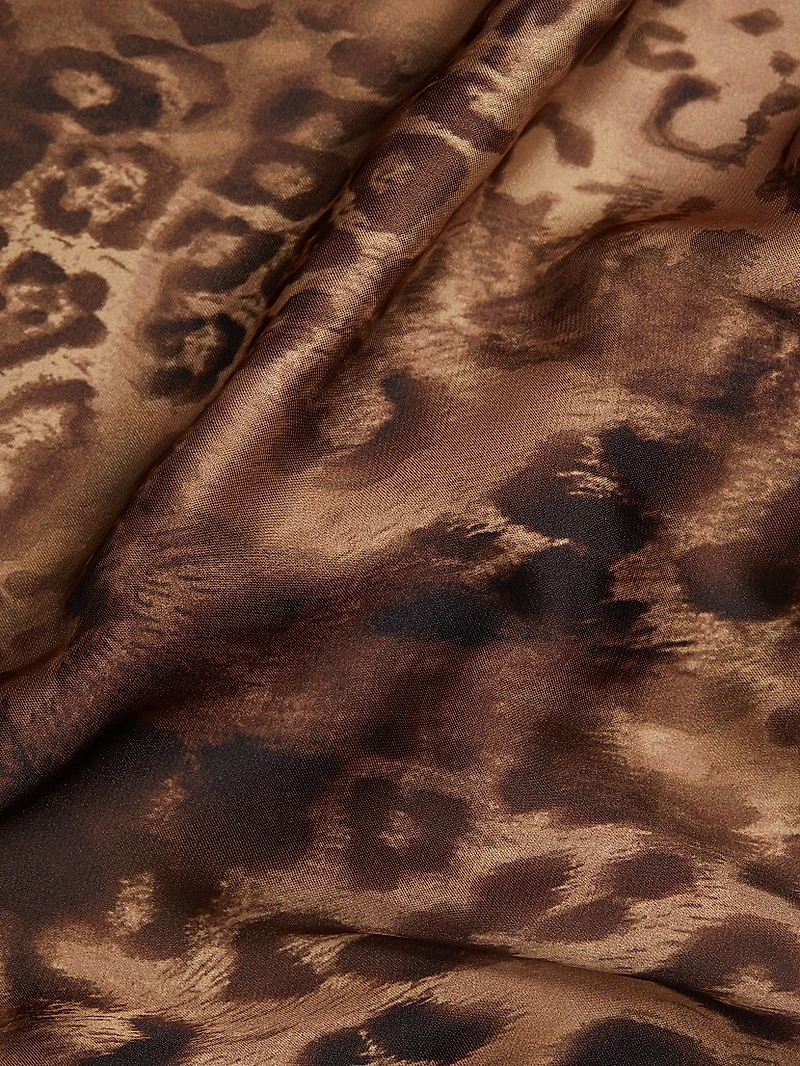 Yohana Leopard Cowlneck Sleeveless Top