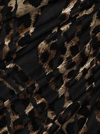 Eveline Leopard Velvet Long-Sleeve Midi-Dress