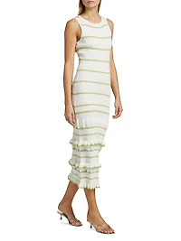 Rafaella Stripe Ruffle Maxi Dress