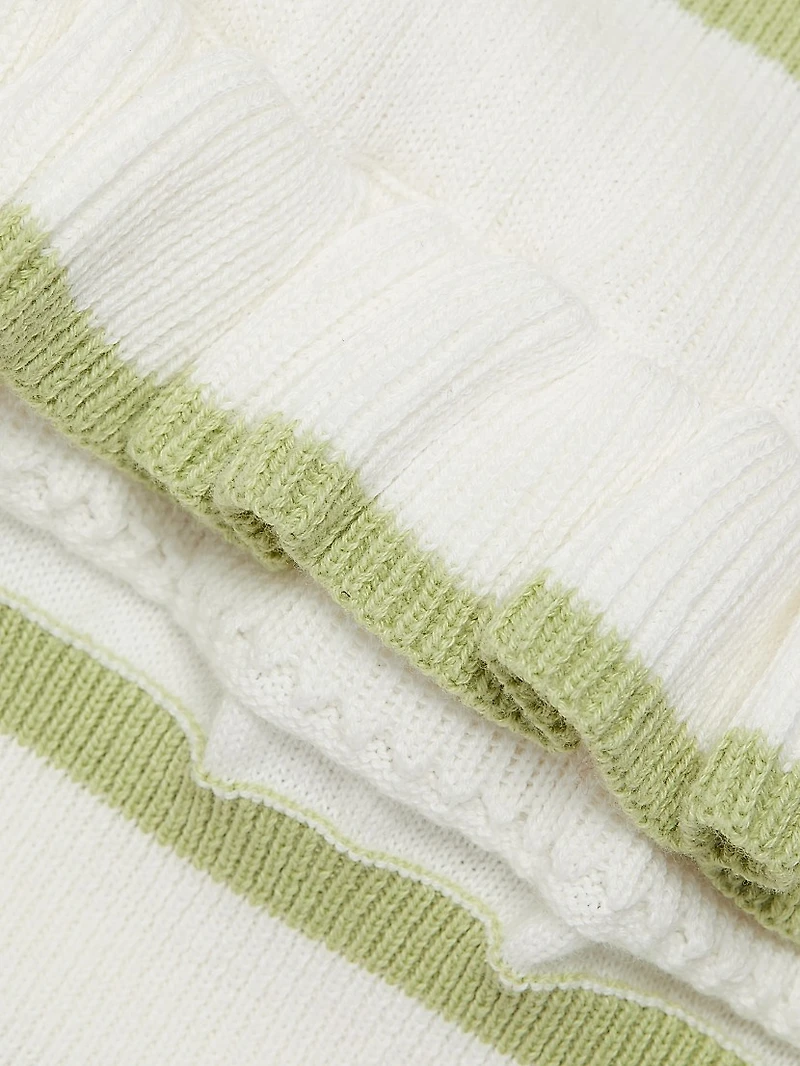 Rafaella Stripe Ruffle Maxi Dress