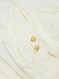 Hallie Cotton Gathered Midi-Dress