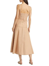 Veena Stretch Denim Midi-Dress