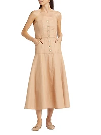 Veena Stretch Denim Midi-Dress