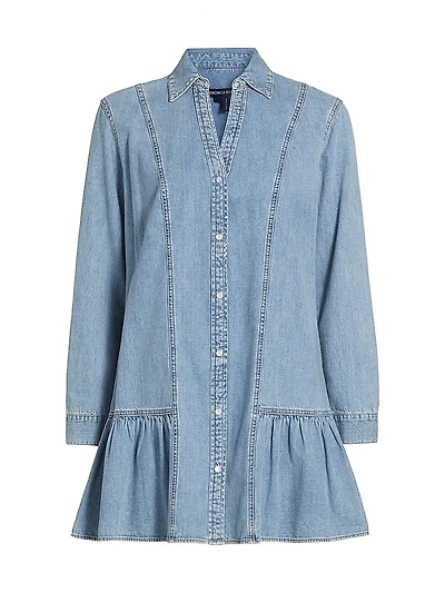 Catherine Denim Flounce Minidress