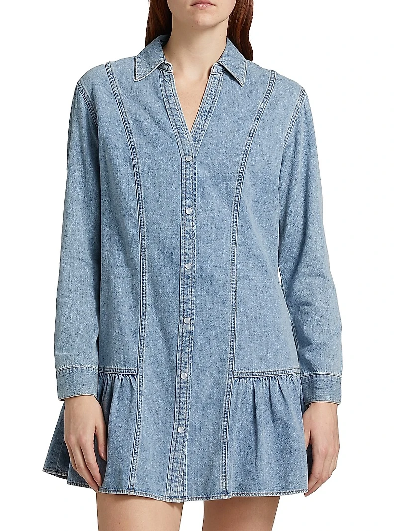 Catherine Denim Flounce Minidress