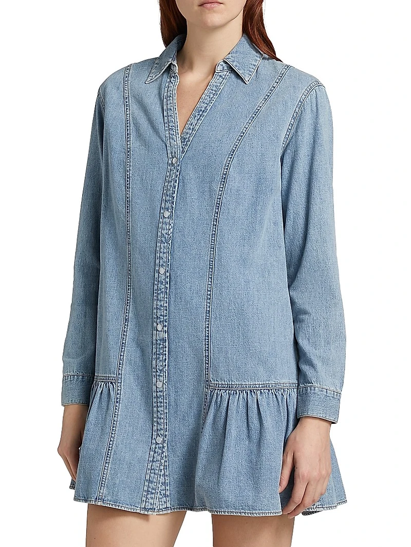 Catherine Denim Flounce Minidress