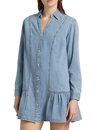 Catherine Denim Flounce Minidress