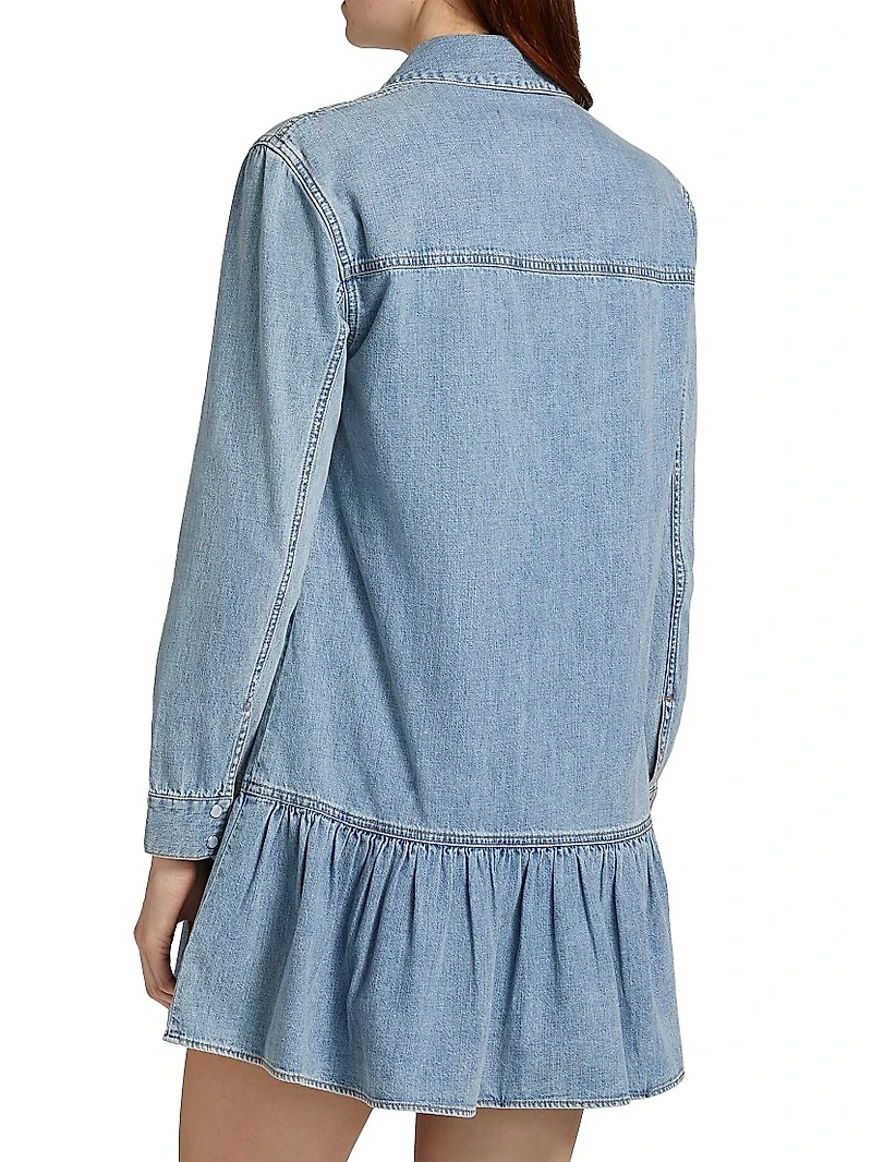 Catherine Denim Flounce Minidress