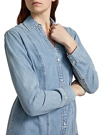 Catherine Denim Flounce Minidress
