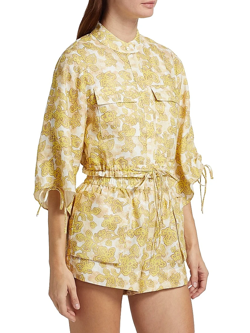 Eva Floral Linen Top