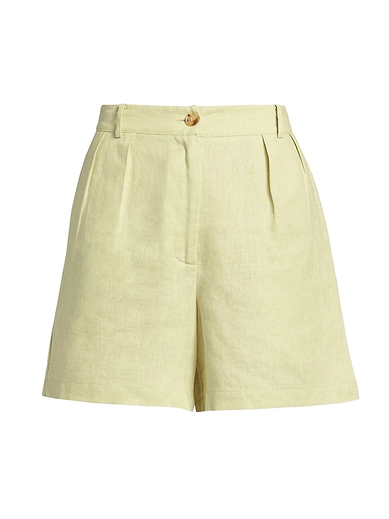 Ella Pleated Linen Shorts