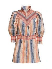 Melangé Stripe Smocked Romper