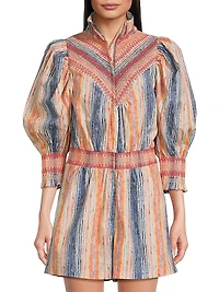 Melangé Stripe Smocked Romper
