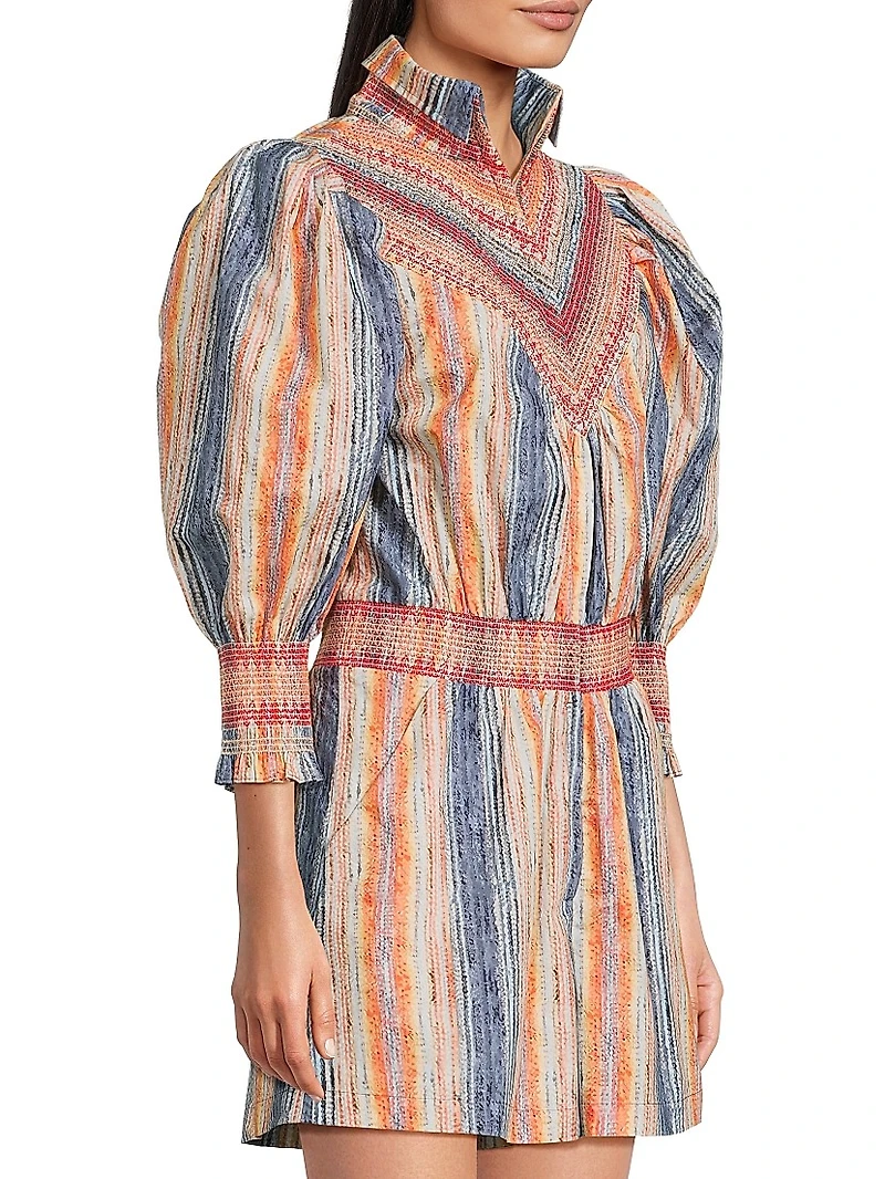 Melangé Stripe Smocked Romper