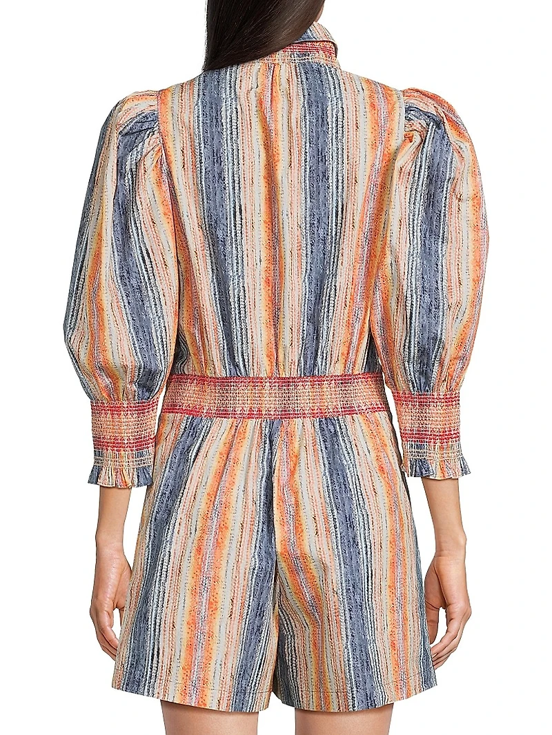 Melangé Stripe Smocked Romper
