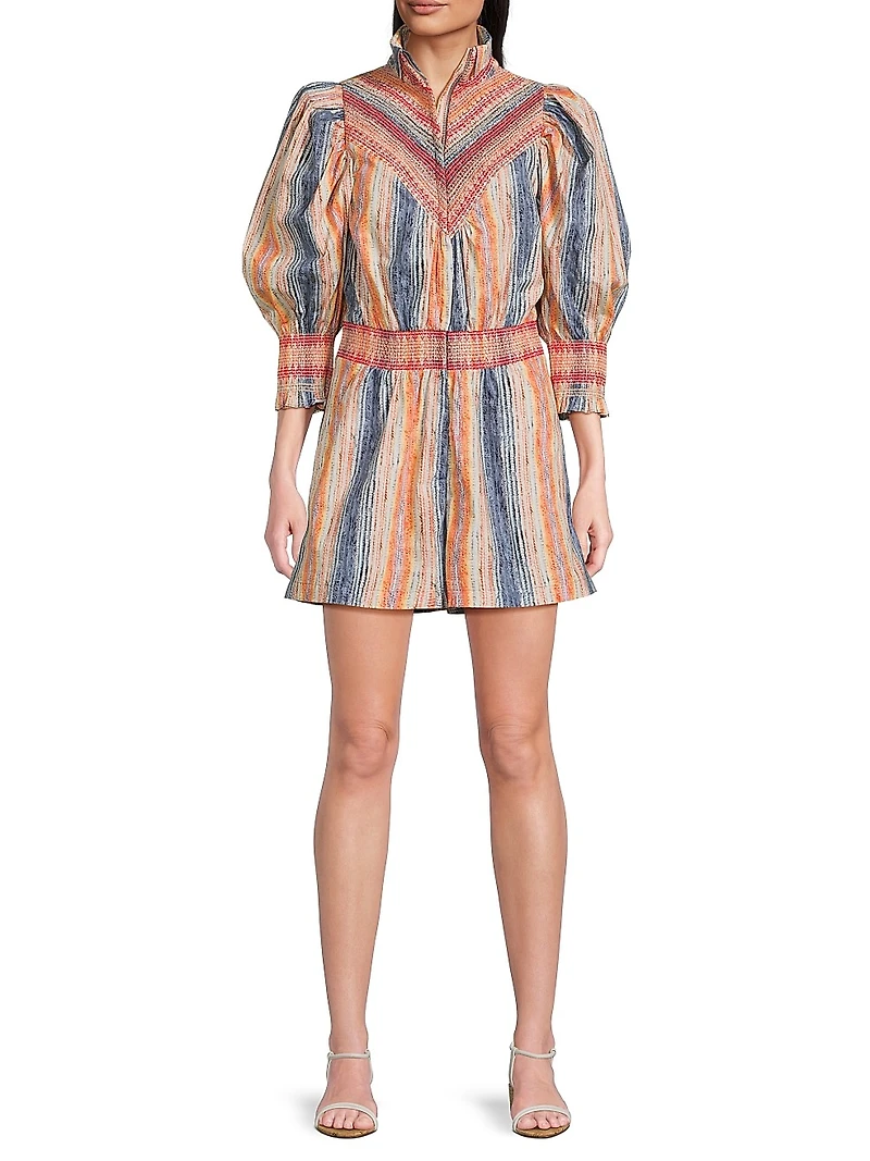 Melangé Stripe Smocked Romper