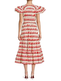 Tiered Peasant Midi-Dress