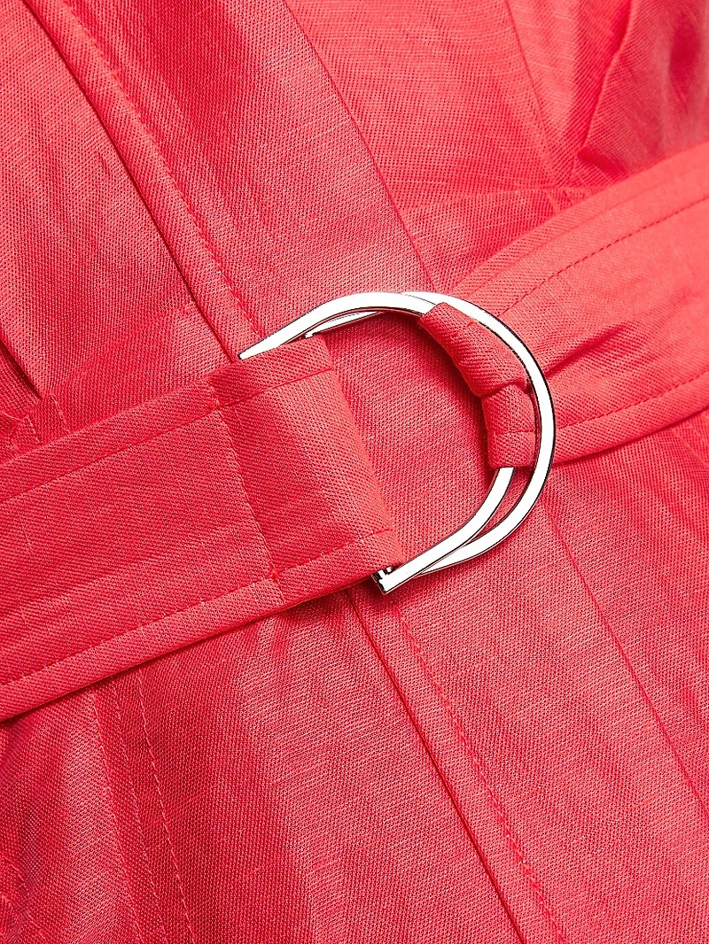 Fairyhill V-Neck Linen-Blend Minidress