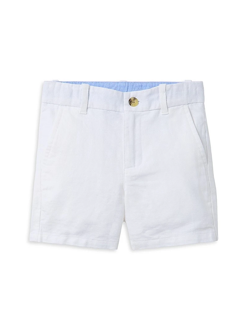 Little Boy's & Embroidered Oxford Shirt Shorts Set